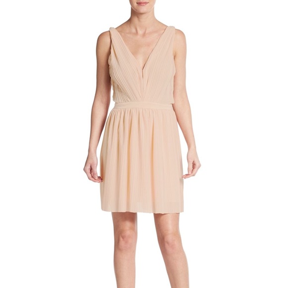 Maje Dresses & Skirts - MAJE Frasera Blush Pink Grecian Pleated Dress